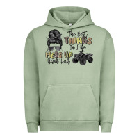 Pigment Oil Green the best things in life mess up your hair Urban Hoodie - MaliasSmallBusiness