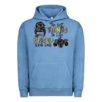 Pigment Pebble Blue the best things in life mess up your hair Urban Hoodie - MaliasSmallBusiness