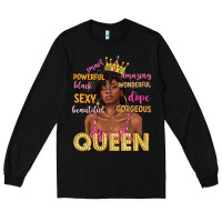 Black queen afro woman Long Sleeve Tee - texasbilliewilder