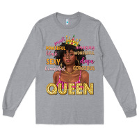 Heather Grey queen afro woman Long Sleeve Tee - texasbilliewilder