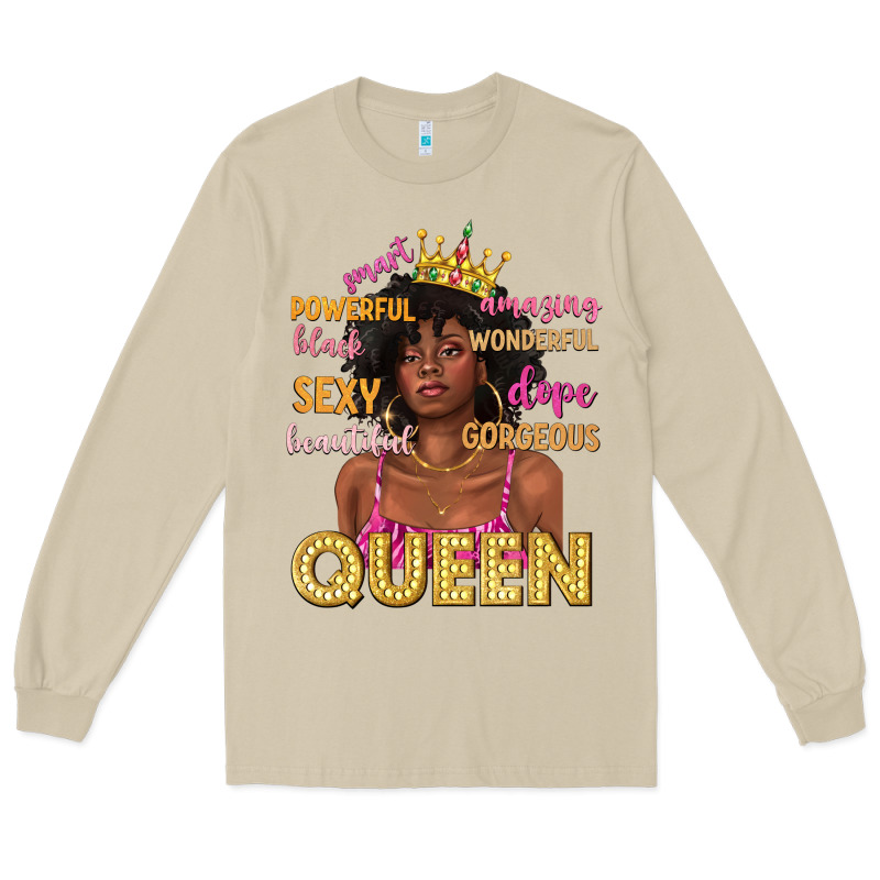 Queen Afro Woman Long Sleeve Tee by texasbilliewilder | Teevron
