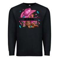 Black pink costom name cowgirl hat and roses Premium Sweatshirt - AdoDesignShop