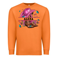 Carrot pink costom name cowgirl hat and roses Premium Sweatshirt - AdoDesignShop