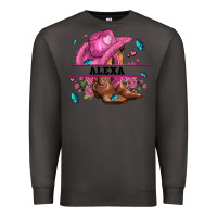Smoke pink costom name cowgirl hat and roses Premium Sweatshirt - AdoDesignShop