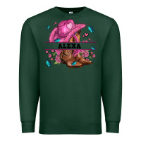 Sports Green pink costom name cowgirl hat and roses Premium Sweatshirt - AdoDesignShop
