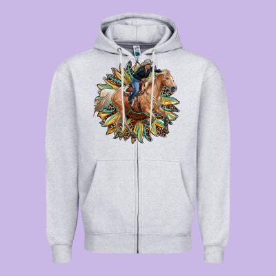 Sunflower Rodeo Zipper Hoodie Designed By Ranaportraitstore
