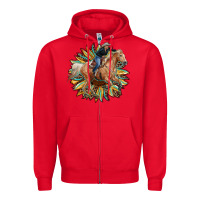 Red sunflower rodeo Zipper Hoodie - RanaPortraitStore