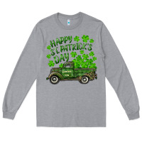 Heather Grey Happy st. patrick's day shamrock farm truck Long Sleeve Tee - RanaPortraitStore