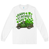 White Happy st. patrick's day shamrock farm truck Long Sleeve Tee - RanaPortraitStore