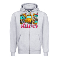 Heather Grey bus driver Zipper Hoodie - Zillion Design Studio