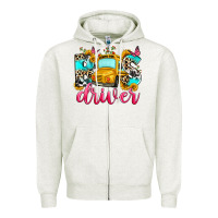 Oatmeal Heather bus driver Zipper Hoodie - Zillion Design Studio