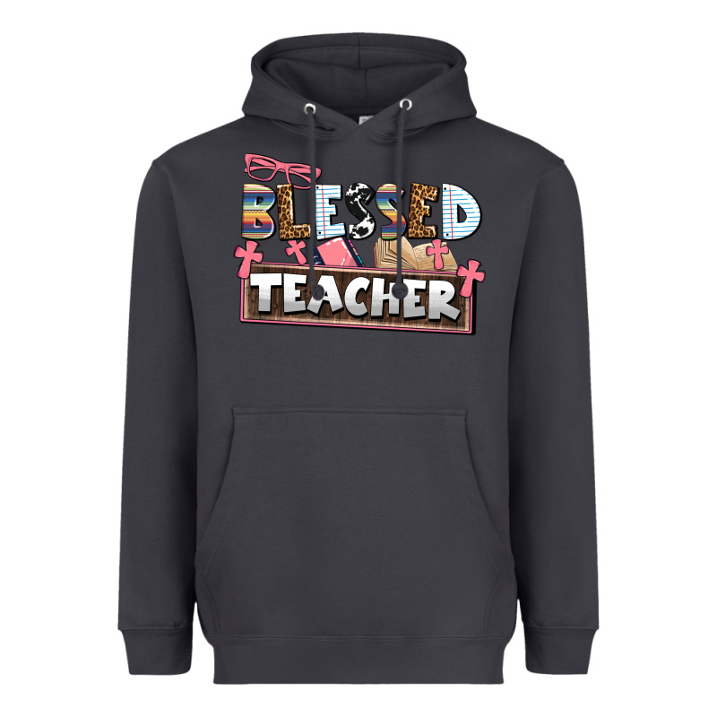 Blessed Teacher Heavyweight Hoodie by AdoDesignShop | Teevron