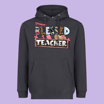 Blessed Teacher Heavyweight Hoodie Designed By Adodesignshop