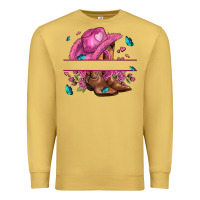 Antique Gold pink cowgirl hat and roses Premium Sweatshirt - AdoDesignShop