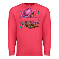 Cardinal pink cowgirl hat and roses Premium Sweatshirt - AdoDesignShop