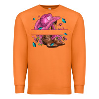 Carrot pink cowgirl hat and roses Premium Sweatshirt - AdoDesignShop
