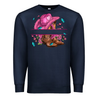 Navy pink cowgirl hat and roses Premium Sweatshirt - AdoDesignShop