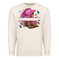 Sandshell pink cowgirl hat and roses Premium Sweatshirt - AdoDesignShop