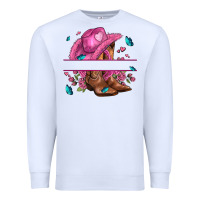 White pink cowgirl hat and roses Premium Sweatshirt - AdoDesignShop