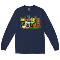 Navy hunter coffee cups Long Sleeve Tee - Zillion Design Studio