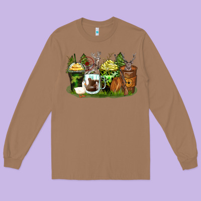 Hunter Coffee Cups Long Sleeve Tee Designed By Zillion Design Studio