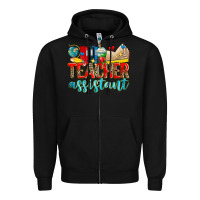 Black teacher assistant Zipper Hoodie - Zillion Design Studio