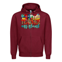 Burgundy teacher assistant Zipper Hoodie - Zillion Design Studio