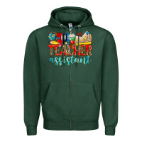 Sports Green teacher assistant Zipper Hoodie - Zillion Design Studio