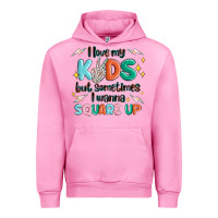 Fuchsia Pink i love my kids but sometimes i wanna square up Urban Hoodie - MaliasSmallBusiness