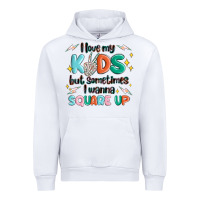 White i love my kids but sometimes i wanna square up Urban Hoodie - MaliasSmallBusiness