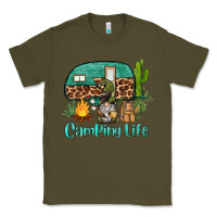 Army Green camping life caravan and gnome Classic Tee - BarkalooDesign