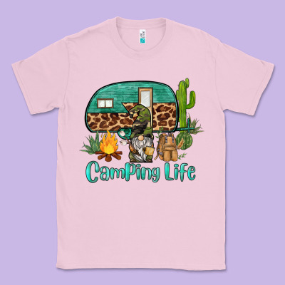 Camping Life Caravan And Gnome Classic Tee Designed By Barkaloodesign