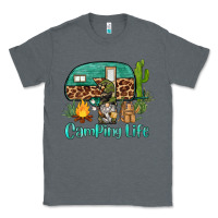 Charcoal Heather camping life caravan and gnome Classic Tee - BarkalooDesign