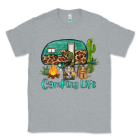 Heather Grey camping life caravan and gnome Classic Tee - BarkalooDesign