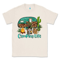 Natural camping life caravan and gnome Classic Tee - BarkalooDesign