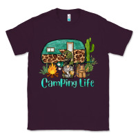 Plum camping life caravan and gnome Classic Tee - BarkalooDesign