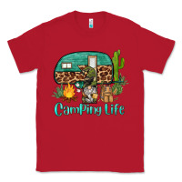 Red camping life caravan and gnome Classic Tee - BarkalooDesign
