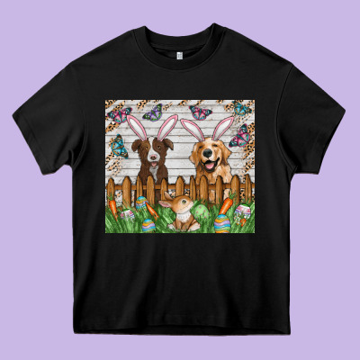 Easter Dog Heavy Core Tee Designed By Cowhidedigitalart