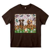 Chocolate Brown Easter Dog Heavy Core Tee - CowhideDigitalArt
