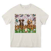 Cream Easter Dog Heavy Core Tee - CowhideDigitalArt