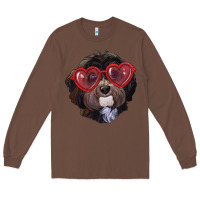 Chestnut Havanese dog with love glasses Long Sleeve Tee - RanaPortraitStore
