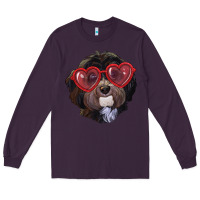 Plum Havanese dog with love glasses Long Sleeve Tee - RanaPortraitStore