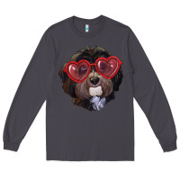 Smoke Havanese dog with love glasses Long Sleeve Tee - RanaPortraitStore