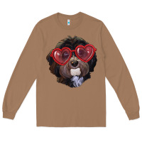 Toasted Coconut Havanese dog with love glasses Long Sleeve Tee - RanaPortraitStore