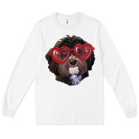 White Havanese dog with love glasses Long Sleeve Tee - RanaPortraitStore