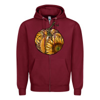 Burgundy sunflower pumpkin Zipper Hoodie - RanaPortraitStore