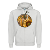 Dove Grey sunflower pumpkin Zipper Hoodie - RanaPortraitStore