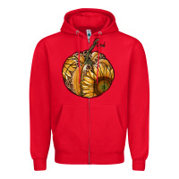 Red sunflower pumpkin Zipper Hoodie - RanaPortraitStore