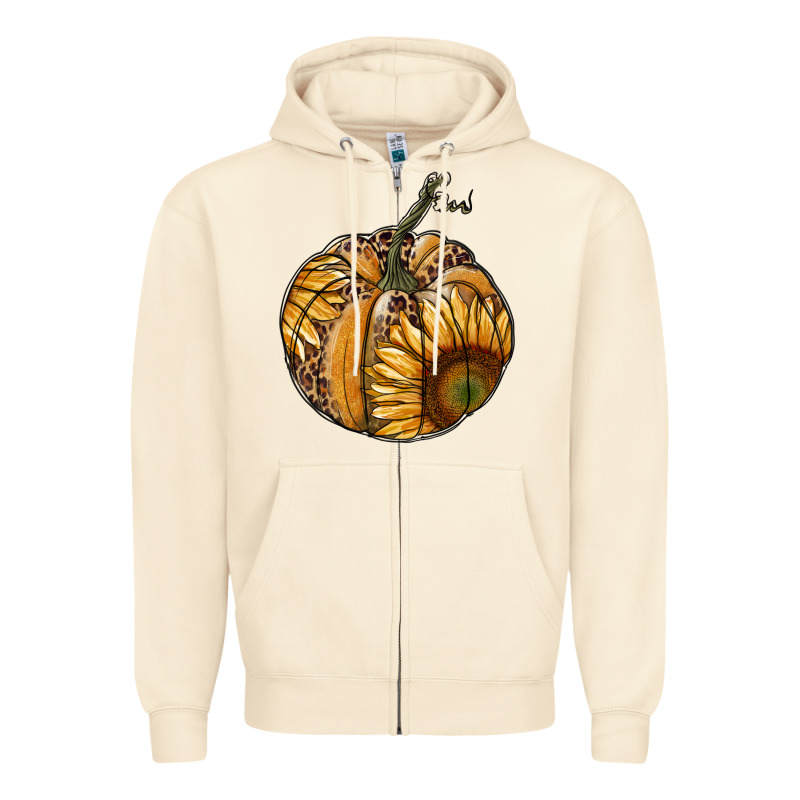 Sunflower Pumpkin Zipper Hoodie by RanaPortraitStore | Teevron