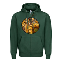 Sports Green sunflower pumpkin Zipper Hoodie - RanaPortraitStore